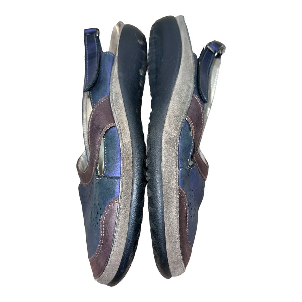 NAOT Rongo mary jane slingback sandals blue brown closed toe comfort shoe SZ 40 - Picture 4 of 9